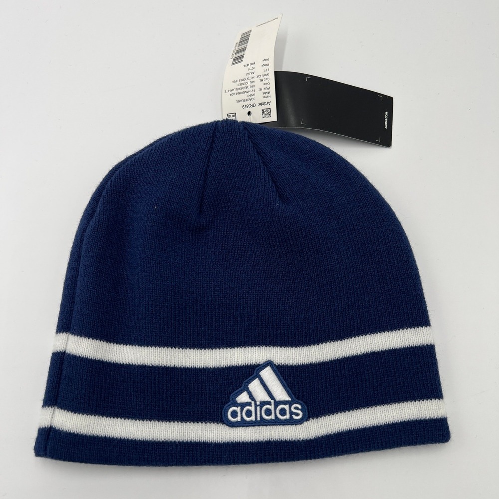 Toronto Maple Leafs Beanie Hat Knit Adidas NHL Blue White Winter Cap - Picture 2 of 5